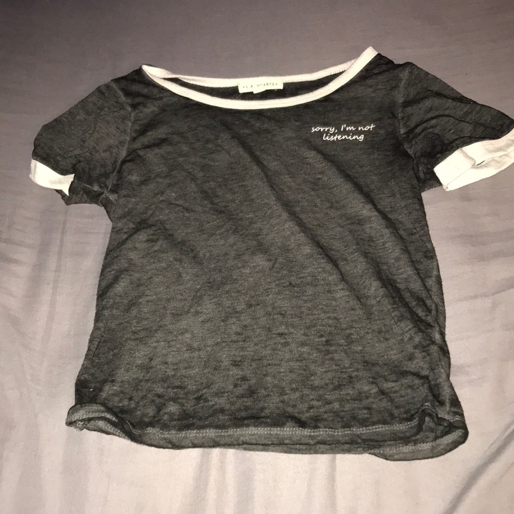 Gray form fitting T-shirt